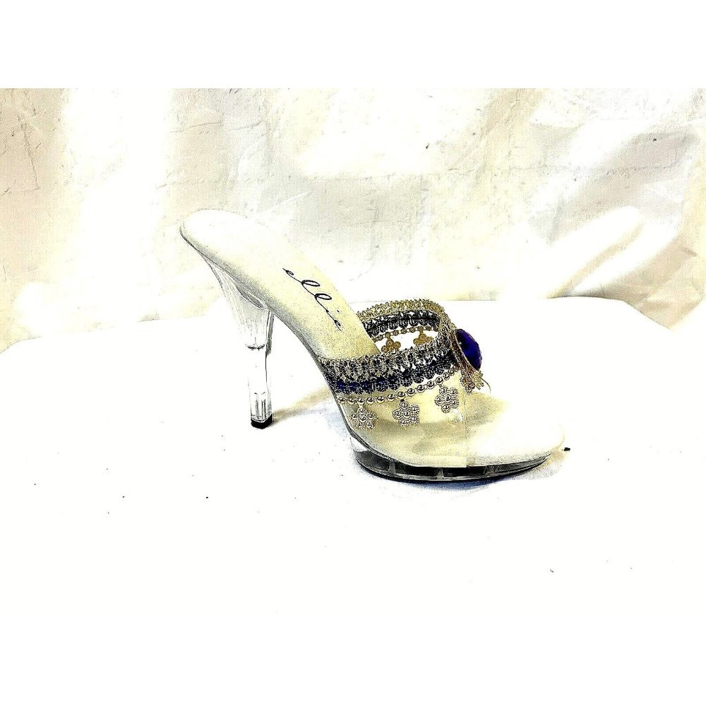 Womens Clear Lucite Cinderella Shoes 5 1/2" Heel - Costume Cosplay Sz. 8-9